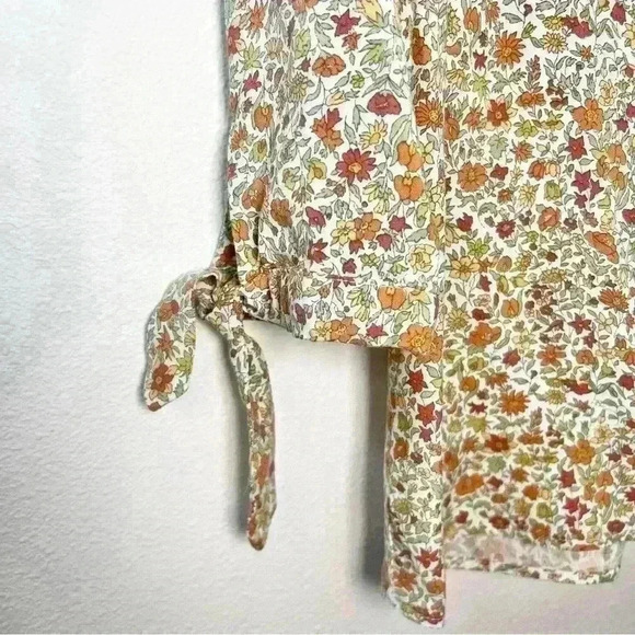 Cynthia Rowley | Women’s Floral 3/4 Sleeve Blouse with Ties | Size Large - Picture 5 of 13
